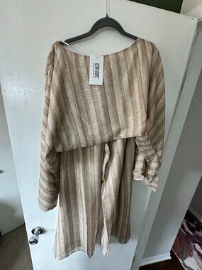 12th Tribe Clear Breeze Striped Chiffon Top and Pant Size S (2 pieces)